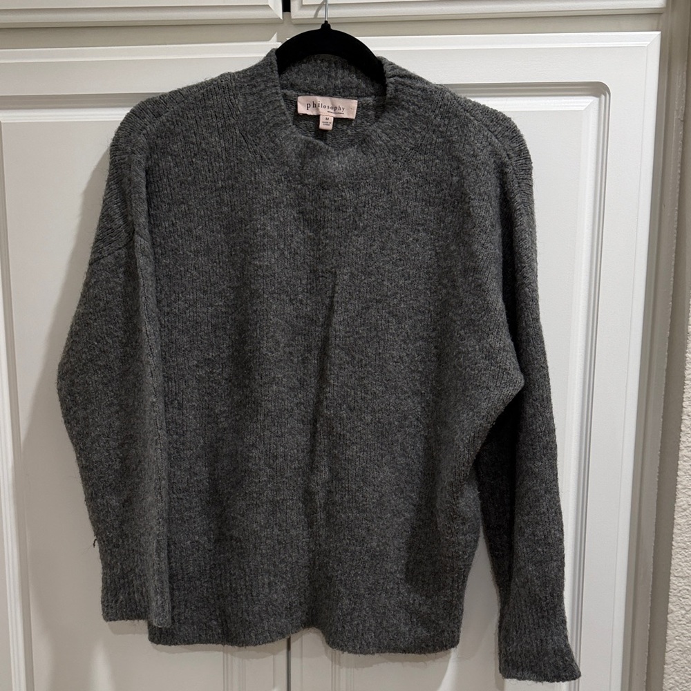 Philosophy Gray Sweater Cozy Size M